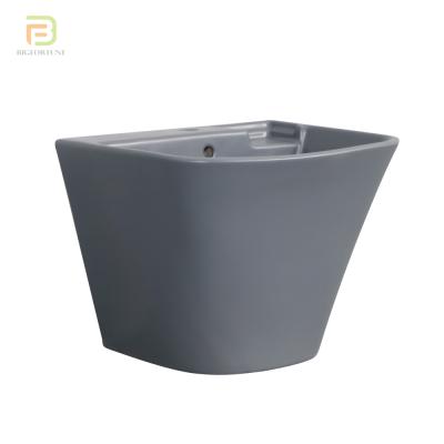 China Hotel Modern Sanitary Popular Home Ware Gray Wall Mounted Bathroom Sink Wash Basin for sale