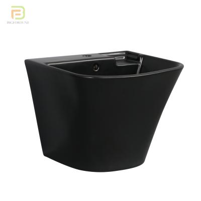 China Wholesale Cheap Modern Bathroom Luxury Black Basin Style Ceramic Wall Hung Sink For Sale for sale