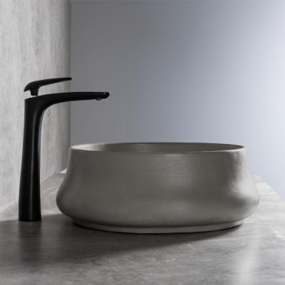 China Modern Unique Design Outdoor Vessel Cement Basin Solid Bathroom Sinks for sale