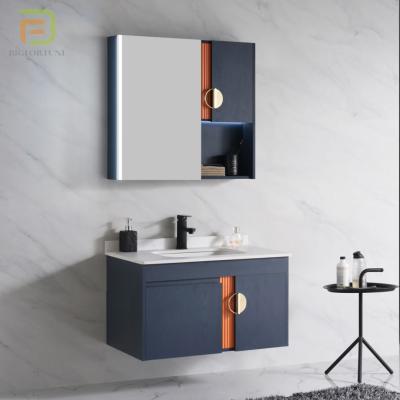 China Wholesale Modern Luxury Modern Hotel Home Vanity Cabinets Solid Wood Bathroom Vanity With Sink for sale