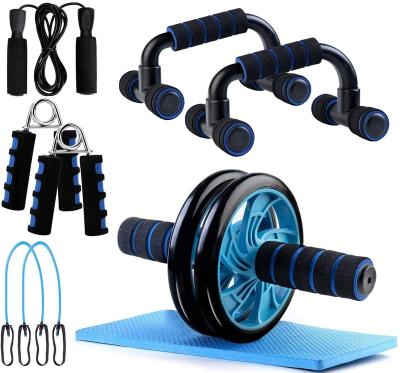 China Fitness Lift Up Bar Chest Expander Hand Grip 5 In1 Waist Exercise Roller Abdominal Wheel Set for sale