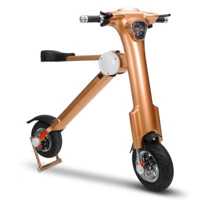 China Brown Foldable Electric Scooter 3.5h Charging Time Folding E Bike with Bluetooth for sale