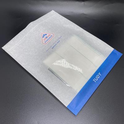 China BIODEGRADABLE luxury biodegradable white plastic laminated cotton paper zipper bag for clothing for sale