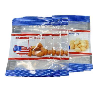 China Custom Printed Recyclable Clear Food Grade Almonds Nut Window Snack Packing Pouch Moisture Proof Flat Bag for sale