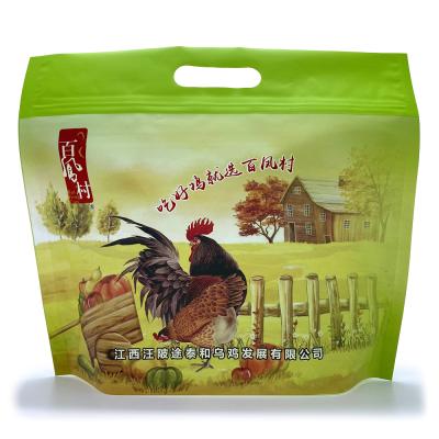 China Barrier China Plastic Bag Manufacturer Custom Printed Clear Stand Up Food Ziplock Pouch For Raw Cooked Chicken Package for sale