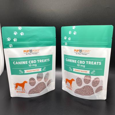 China Recyclable dog treats plastic tote bag biodegradable eco frendly design logo printed pet food stand pouch packaging doypack for sale