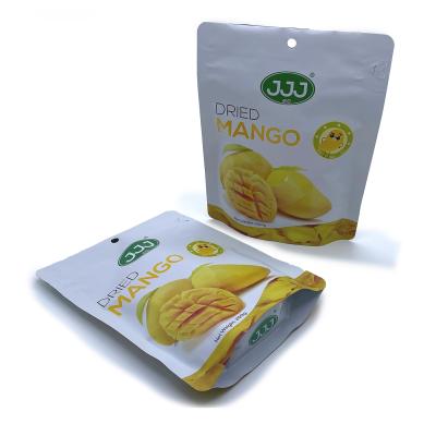 China Custom matte glossy print mango food packaging pouch alumiumn aluminum mylar foil white dry plastic stand up doypack with label zip lock for sale