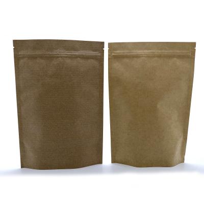 China Eco Friendly Biodegradable Barrier Kraft Coffee Bag Copostable Stand Up Zipper Pouch With Valve for sale