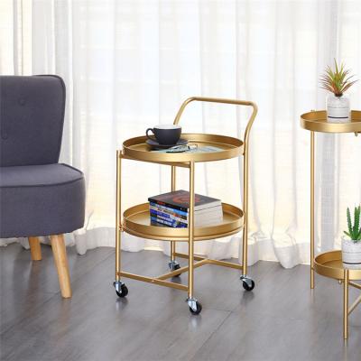 China Nordic adjustable coffee table living room bedroom sofa side double wrought iron storage (the other) tea table for sale