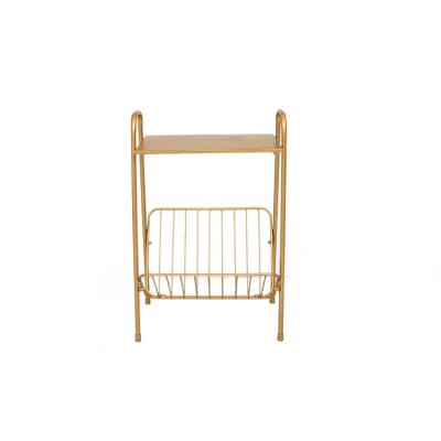 China Nordic style iron art disassembly sofa side table, bedroom and living room two-storey storage golden coffee table (the other) adjustable small for sale