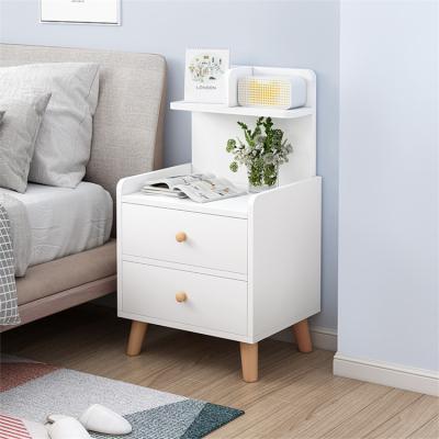 China (Other) adjustable wooden bedside locker with storage rack and 2 drawers, corner table in bedroom and living room for sale