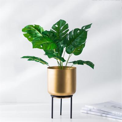 China China Manufacturer Florist Display Home Stable Stand Living Room Floor Gold Flower Pot for sale