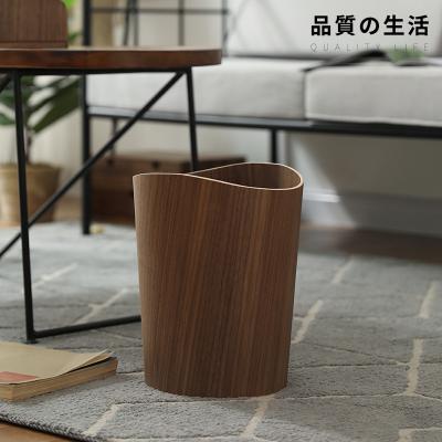 China Sustainable wood car trash can compost bin kitchen indoor smart trash can for sale