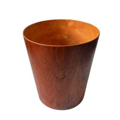 China Sustainable retro wooden trash can for sale