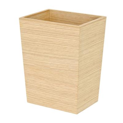 China Sustainable Wooden Rectangular Waste Bin oak for sale