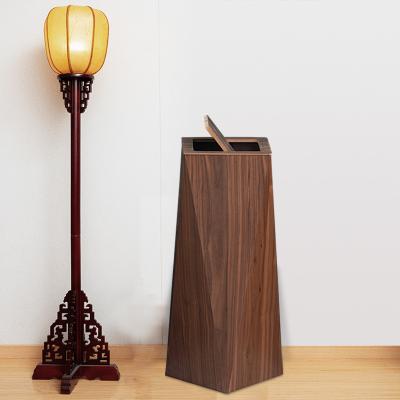 China Sustainable New Arrival new fashion wooden trash can for kitchen living room hotel office home for sale