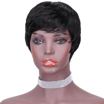 China Hot Cheap Best Selling Pixie Wigs Pixie Cut Human Hair Wig Wholesale Brazilian Straight Human Hair Wigs Cheap Hair Wig With Bangs Short Straigh for sale