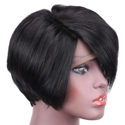 China Silky Straight Wave L Half 100% Virgin Hand Made Match Hair Lace Front Human Hair Wigs Machine Made Hair Wigs for sale