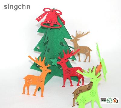 China 100% Polyester Felt Material Christmas Tree Decoration Felt Hanging Advent Calendar Christmas Tree Ornament for sale