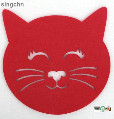 China Non Sustainable Women Fabric Felt Cup Mats With Customized Shape for sale