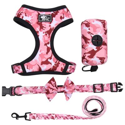 China Viable Adjustable Cat Halter Pet Breast Straps Dog Collar Belt Harness and Leash Set for sale