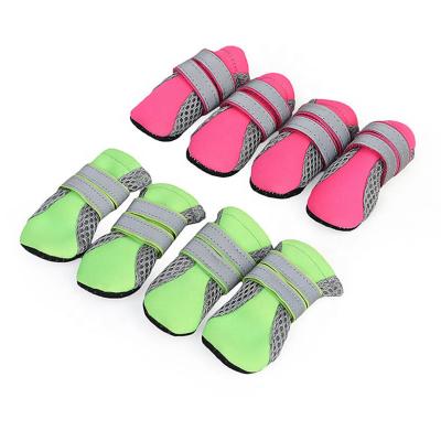 China Wholesale Viable Summer Dog Pet Foot Protector Wear-resistant Breathable Reflective Shoes For Sport for sale