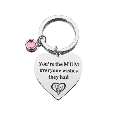 China 1pcs KEORMA Customized Stainless Steel Key Hot Sale You About MOM Everyone Wishes Mother's Day Gift Heart Key Chain for sale