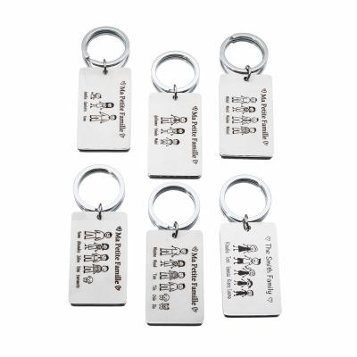 China 1pcs KEORMA Jewelry Custom Made Maa Family DIY Small Custom Laser Engraving Family Member Family Key Chain for sale