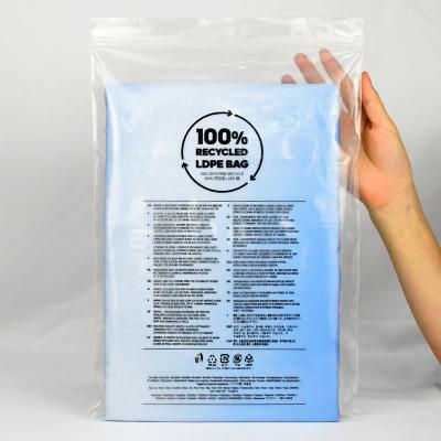 China Recyclable PE Bag Recyclable GRS Clothing Zip Lock Packaging RCS Garment Bags Zip Lock Biodegradable Storage Ziplock Bag for sale