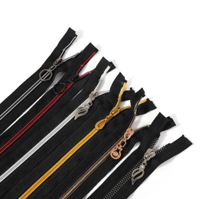 China High quality nylon metal zipper jeans fancy metal zipper viable brass zipper puller 3# 5# 8# 10# for sale