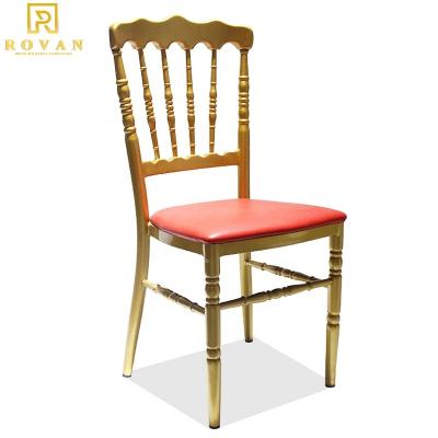 China Hotel chair gold metal chair cushion napoleon chair tiffany chiavari for wedding for sale