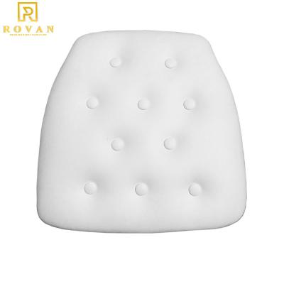 China RV-904 Waterproof PU Leather Cushion With Crystal Plywood Button Wedding Seat Chair Pad for sale