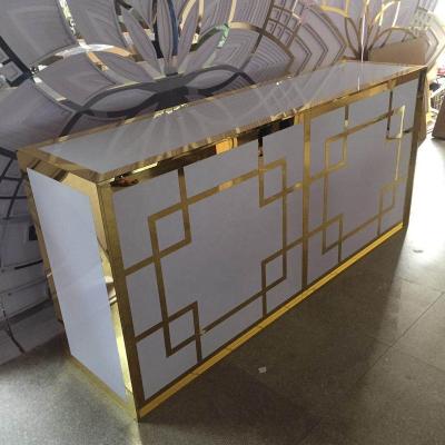 China Modern High Quality Rectangular White Acrylic Wedding Table Bar Counter PVC Table For Wedding Used for sale