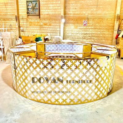 China New modern style modern gold stainless steel round bar table wedding bar counter for party and event for sale