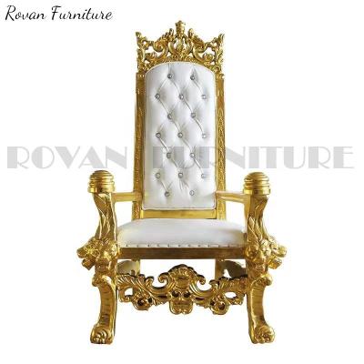 China Cheap Modern Hot Selling Fiberglass Frame Queen Chair Throne Newlyweds High Back Chair For Wedding Used for sale