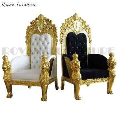 China Modern high quality luxury high back cheap bride and groom throne chair king throne chair for wedding used for sale