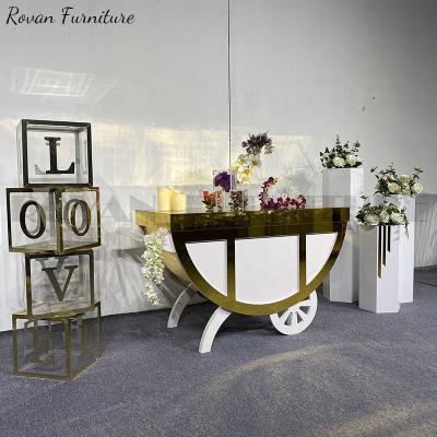 China High Quality Acrylic+pvc Baby Shower Birthday PVC Wedding Dessert Display Carriage for birthday and parties for sale