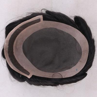 China 100% Human Hair  Remy Hair Mono base with gauze around men's toupee for sale