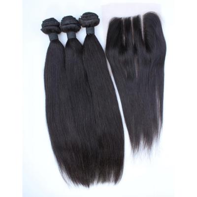 China The best hair supplier virgin hair bundles with lace closure for sale