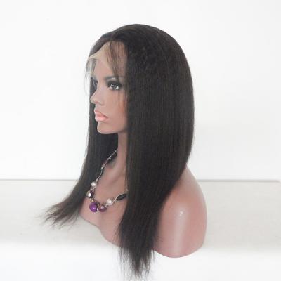 China Yaki style 130% density  full lace wig/ lace front wig remy human hair for sale