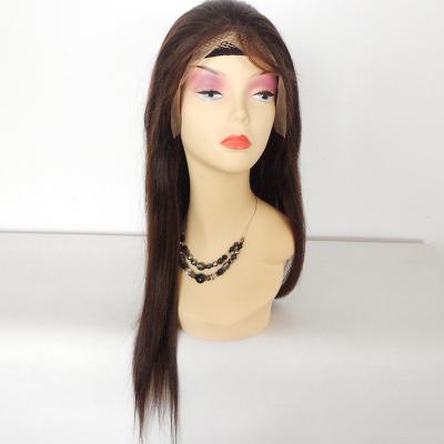 China Natural Hairline Natural Color Silky Straight Brzilian Human Hair Full Lace wigs for sale