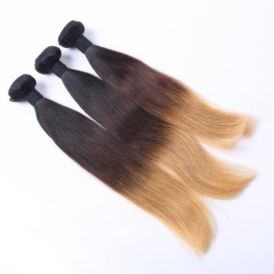 China Wholesle Human Hair Extension Ombre 3 Color Thick Hair Unproduced Peruvian Hair Weft for sale