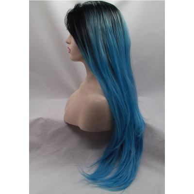 China Heat Resistant Fiber Synthetic Lace Front Wigs Ombre Color 8-26 Inches for sale