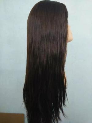 China Factory Price Perfect Quality Virgin European Hair Wig, 100% Human Hair Wig Kosher Wig, Dark Brown, Silk Wig Cap for sale