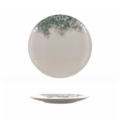 China Hot Sales Disposable Marble Plates Sets Dinnerware Gold Ceramic Dishes For Dinner for sale