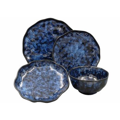 China Porcelain Disposable Japanese Blue Ceramic Tableware Sets Tableware For Sale for sale