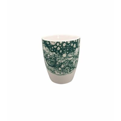 China 2020 new drinkware 2020 disposable stylish ceramic green design mug white porcelain cup for sale for sale