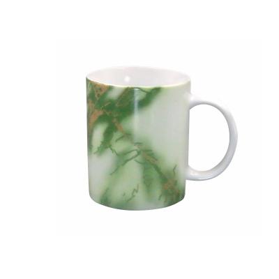 China Factory Sales Ceramic Mugs Sustainable Luxury Green Marble Coffee Mugs Classic With Gold for sale