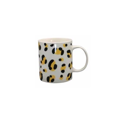 China Amazon Sustainable Hot Sale Customize Food Safe Ceramic Cartoon Mugs Leopard Coffee Mugs For Gift for sale