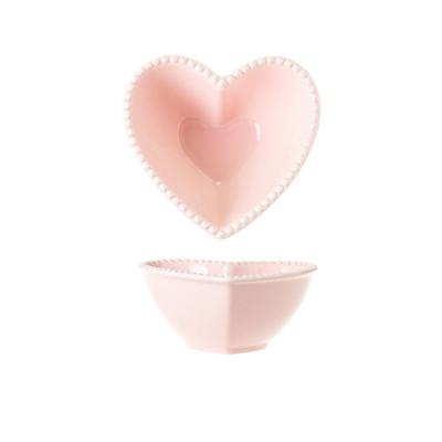 China Disposable High Quality Modern Porcelain Dessert Souffle Heart Shape Dish Restaurant Ceramic Baking Ramekins for sale